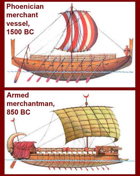 Merchant ships eventually were armed and double decked.